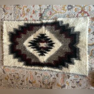 Vintage Navajo hand woven mohair rug 56x32